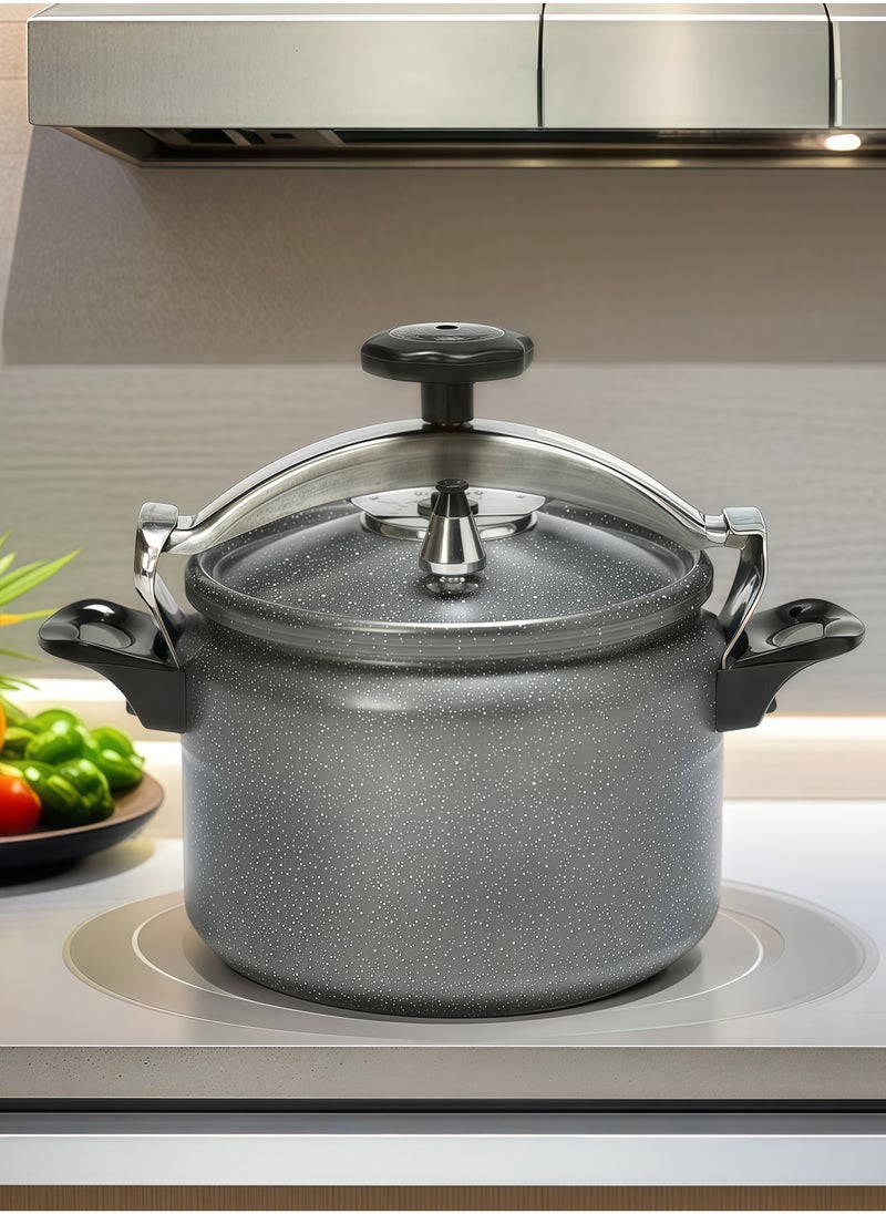 TORNADO 7LitersLiters 7L Large-Capacity Dark Grey Pressure Cooker | Reinforced Aluminum Alloy Construction, Non-Stick Coating Prevents Burning, Ideal for Large Gatherings – Efficient Cooking Solution! Dark Grey  - Image 2