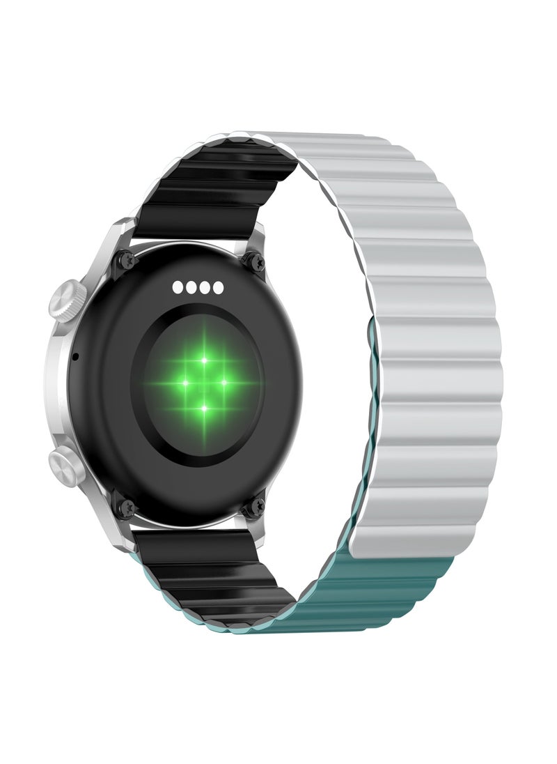 KIESLECT - Smart Calling Watch KR PRO LTD With 1.43'' HD AMOLED Dynamic AOD Display/24H Health Monitor/100-Sport Modes/ Double Straps（Silver) - Image 1