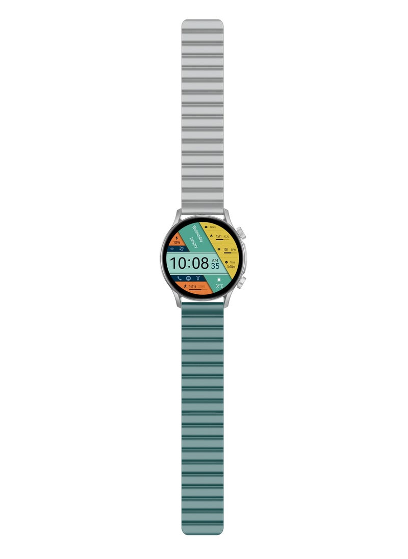 KIESLECT - Smart Calling Watch KR PRO LTD With 1.43'' HD AMOLED Dynamic AOD Display/24H Health Monitor/100-Sport Modes/ Double Straps（Silver) - Image 1