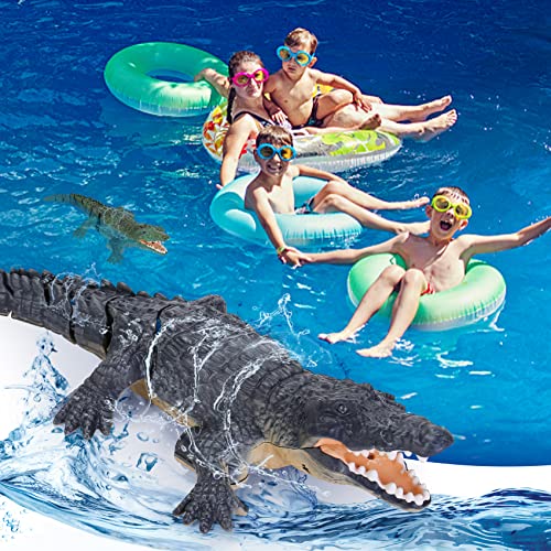 GearRoot Remote Control Crocodile Boat Toy 118 Scale High Simulation RC Crocodile for Swimming Pool Bathroom Great Gift RC Boat Alligator Toys for 6 Year Old Boys and Girls - Image 5