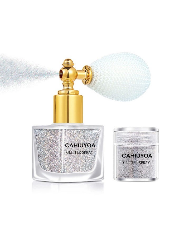 CAHIUYOA - Body Glitter Sprayshimmer Glitter Spray For Hair And Body Face Clothes Nail Artsparkle Highlighter Powder Face Body Glitter Hairspray Makeup For Women Girls Silver - Image 1