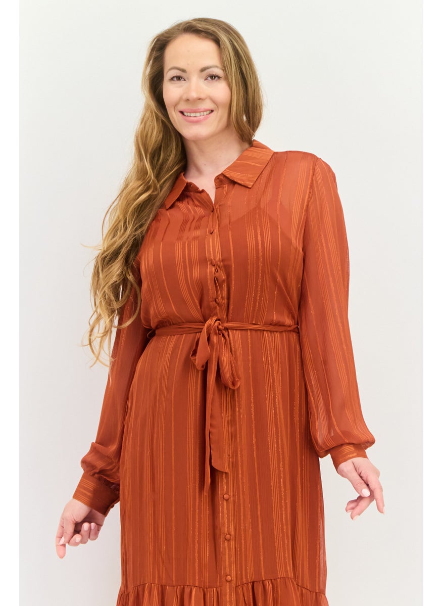 Nanette lepore Women Metallic Midi Dress, Rust  - Image 2