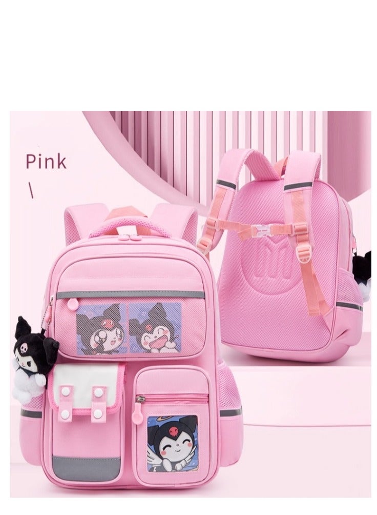 Bluejw Kawaii Backpack Cute Cartoon Cinnamoroll Kuromi School Bag Bookbag With Brooch Pin And Plush Pendant Travel Backpacks - Image 1