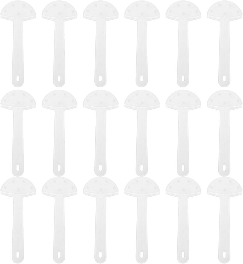 50pcs Plastic Fan Handles, 6 Inch Handheld Fan Sticks for Wedding Programs, Transparent Craft Sticks for DIY Handheld Signs, Church  Events - Image 1