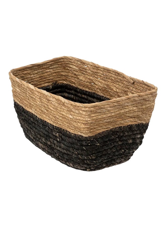 Five Simply Smart Two Tone Rectangular Breaded Storage Laundry Basket Black and Beige 31 x 15 cm 181240B - Image 1