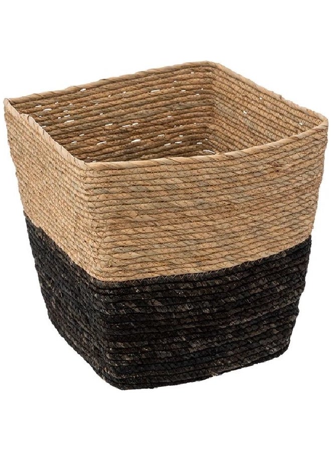 Five Simply Smart Two Tone Rectangular Breaded Storage Laundry Basket Black and Beige 31 x 15 cm 181240B - Image 2