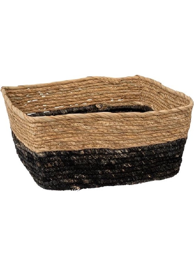 Five Simply Smart Two Tone Rectangular Breaded Storage Laundry Basket Black and Beige 31 x 15 cm 181240B - Image 3