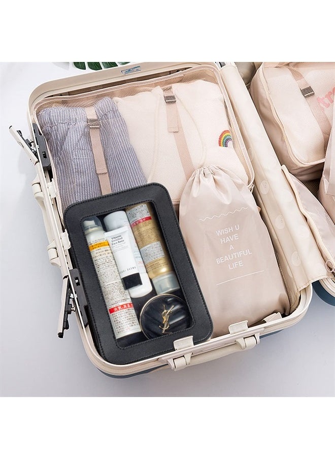 LETGO Clear Makeup Bags, TSA Approved Toiletry Bag with Zipper, Clear Makeup Organizer Fit Carry-on Travel Essentials,Portable Travel Clear Cosmetic Bags Pouch for Women Men (Black)  - Image 5