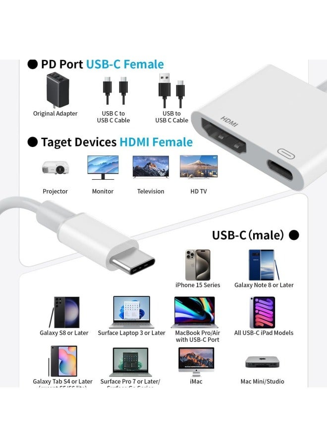 4K Ultra HD HDMI To USB C Converter Type C To HDMI Sync Screen Connector Support Apple 15-Color:4K   60HZ - Image 3
