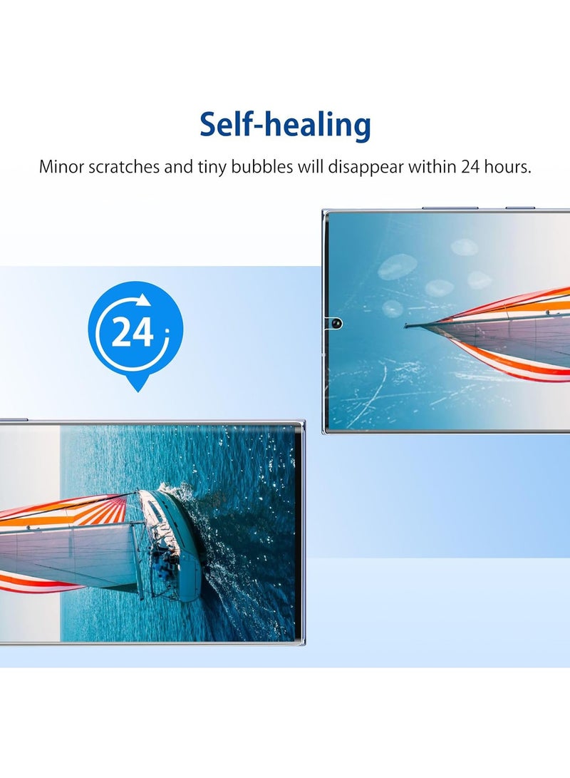 2-Pack HD Full Privacy Anti-Peeping Screen Protector 【Non-Glass】 Auto Alignment, Bubble-Free, Fingerprint ID Support, Full Coverage Anti-Spy Ceramic Film for Samsung Galaxy S23 Ultra - Image 5