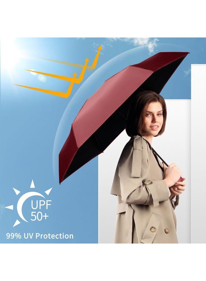 Yoobure Travel Umbrella Portable Compact Umbrella, Pocket Mini Umbrella for Purse UV Umbrella, Umbrellas for Rain Small Umbrella for Backpack, Sun Umbrella with Case Folding Umbrella for Kids Women, - Image 4