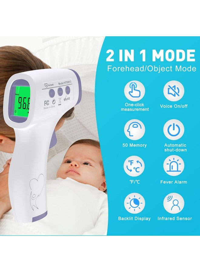 HeTaiDa ترمومتر رقمي للبالغين والأطفال، ترمومتر جبهة بدون لمس للأطفال، 2 في 1 وضع سطح الجسم ترمومتر بالأشعة تحت الحمراء مع إنذار للحمى وقراءات دقيقة فورية - Image 5