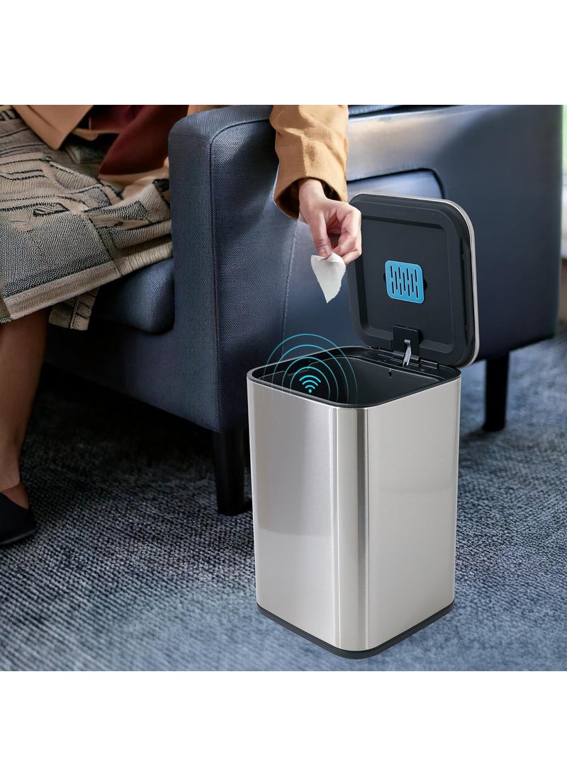 The Better Home The Better Home 15L Dustbin For Kitchen 1 Yr Warranty Dustbin For Bathroom 40cm Automatic Smart Sensor Dustbin For Bedroom Steel Dustbin With Lid Dustbin For Office Garbage Bin Silver  - Image 1