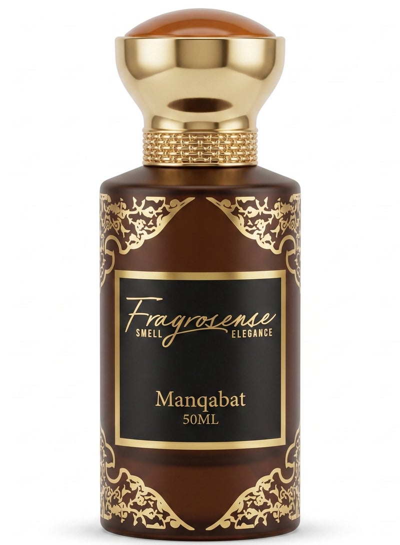 عطر منقبة 50 مل - عطر شرقي خشبي للجنسين مع ملاحظات من العود والبرغموت والفلفل الوردي والعنبر الأبيض والجلد والمسك للاستخدام اليومي والمسائي