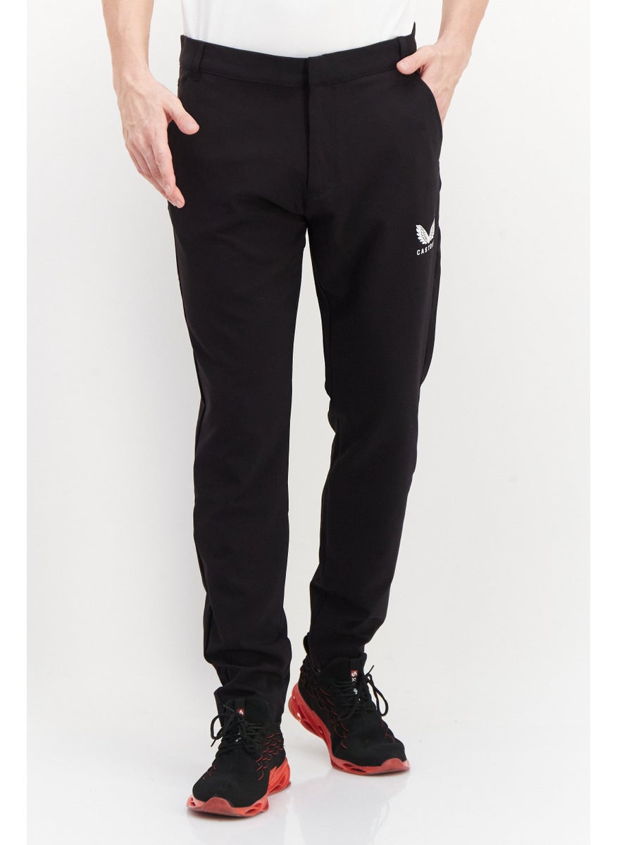 CASTORE - Men Regular Fit Brand Logo Chino Pants, Black - Image 1