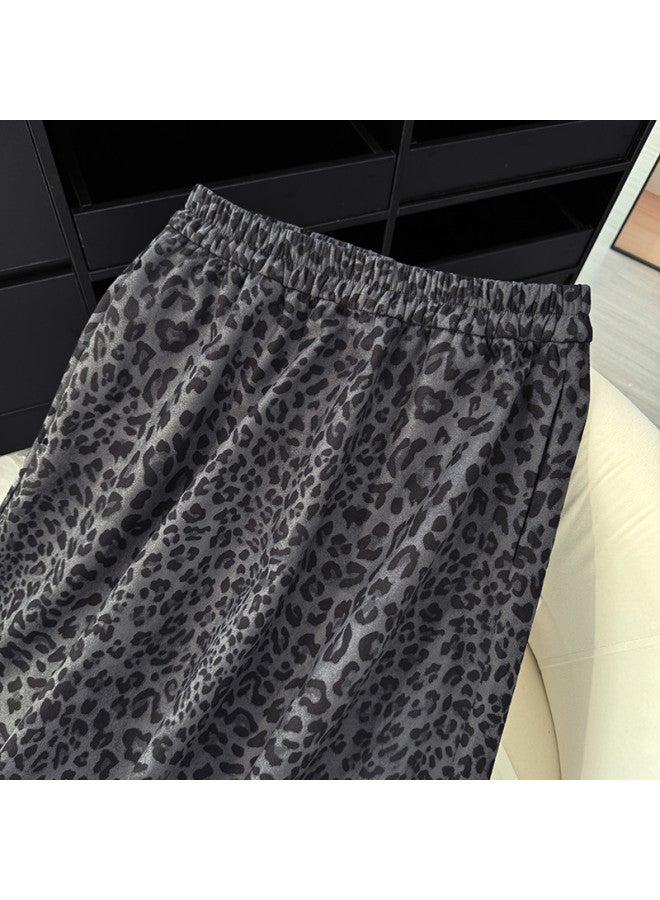 XINYANG Leopard Print A-Line Skirt Women 2025 Autumn High Waist Slimming A-Line Bodycon Skirt Cocoon Long Skirt - Image 3