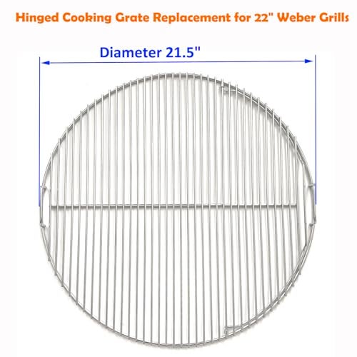 GRILLJOB شواية GRILLJOB 22" من الفولاذ المقاوم للصدأ 304 مع شبكة شواية قابلة للطي 22 بوصة - شواية فحم مع شبكة طهي ذات منطقتين، فتحة كبيرة، دوران سهل، مثالية للتخييم والطهي في الفناء الخلفي - Image 2