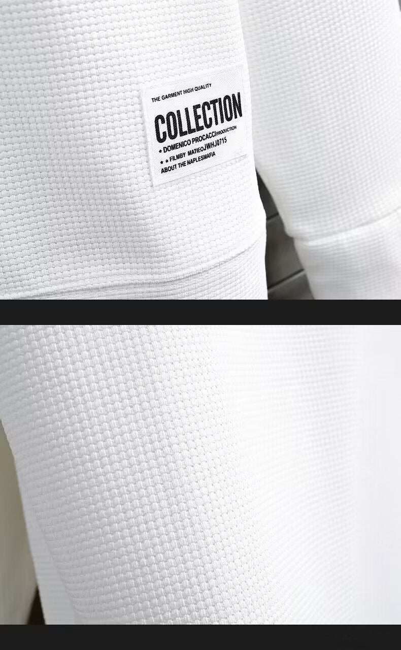 بدلة رياضية غير رسمية بأكمام طويلة من الوافل بحجم كبير جديدة لخريف 2023 - طقم مكون من قطعتين - أسود - Image 3