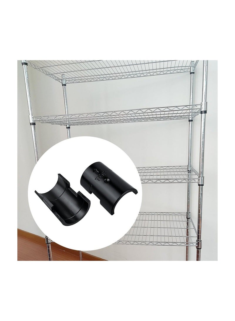 Plastic Wire Shelving Shelf Lock Clips, Black Post Shelving Split Sleeves, for 1" Diameter Shelving Sleeves Replacements, Wire Shelf Storage Rack Adjustable Shelves Replace Clips (20 Pairs) - Image 4