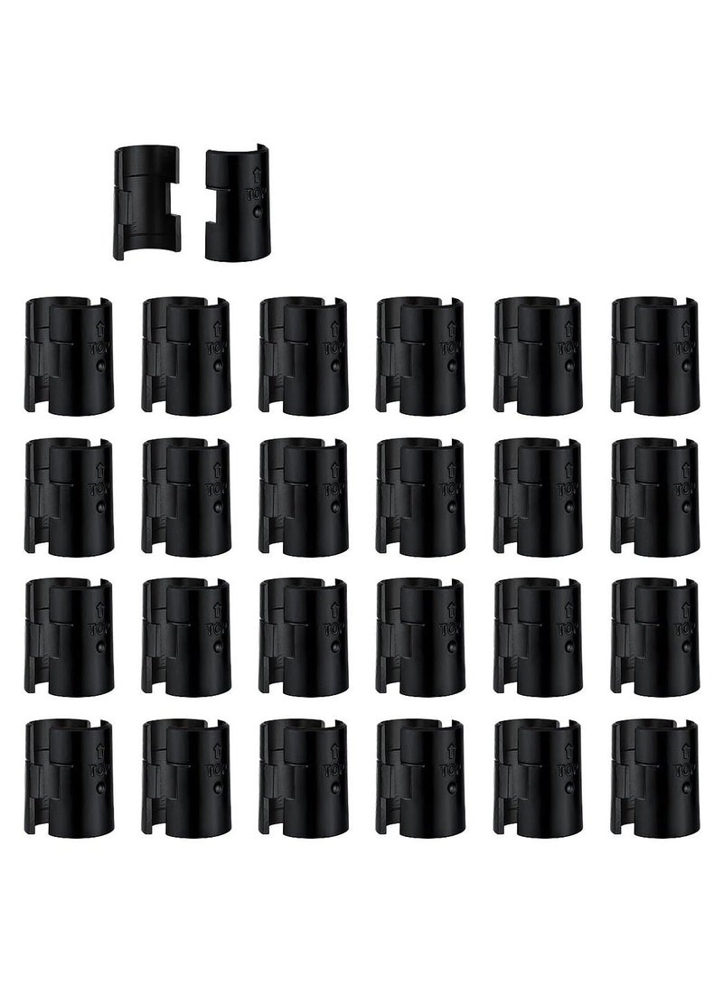 Plastic Wire Shelving Shelf Lock Clips, Black Post Shelving Split Sleeves, for 1" Diameter Shelving Sleeves Replacements, Wire Shelf Storage Rack Adjustable Shelves Replace Clips (20 Pairs) - Image 2