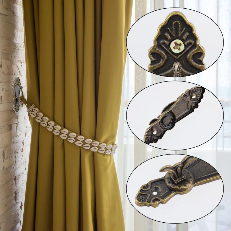 Dnyta 2 Pcs Vintage Curtain Tassel Hooks, Small Classic Vintage Tieback Hooks with Some Screws, Retro Light Luxury, Coffee Shop/Old Homestays (Bronze) - Image 5