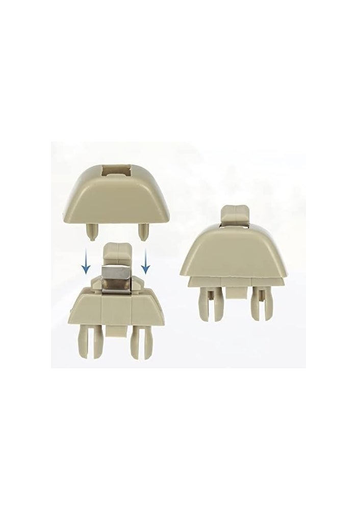 Yurefax Car ABS Sun Visor Hook Clip Retainer - 4pcs Beige - Image 5