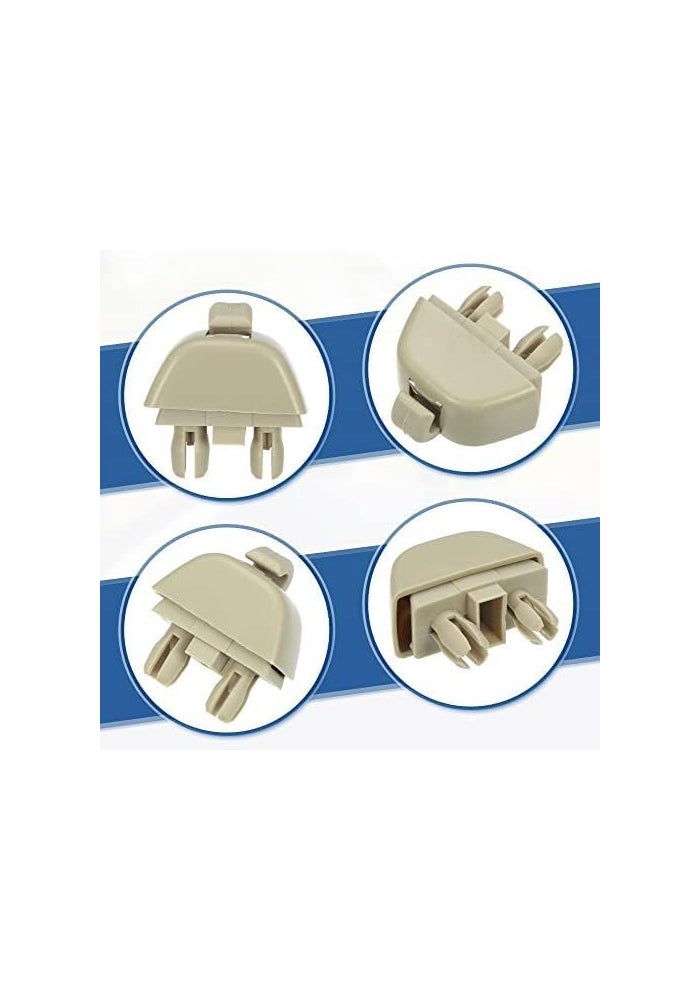 Yurefax Car ABS Sun Visor Hook Clip Retainer - 4pcs Beige - Image 2