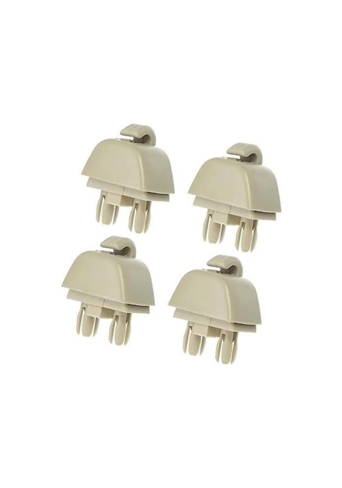 Yurefax Car ABS Sun Visor Hook Clip Retainer - 4pcs Beige - Image 1