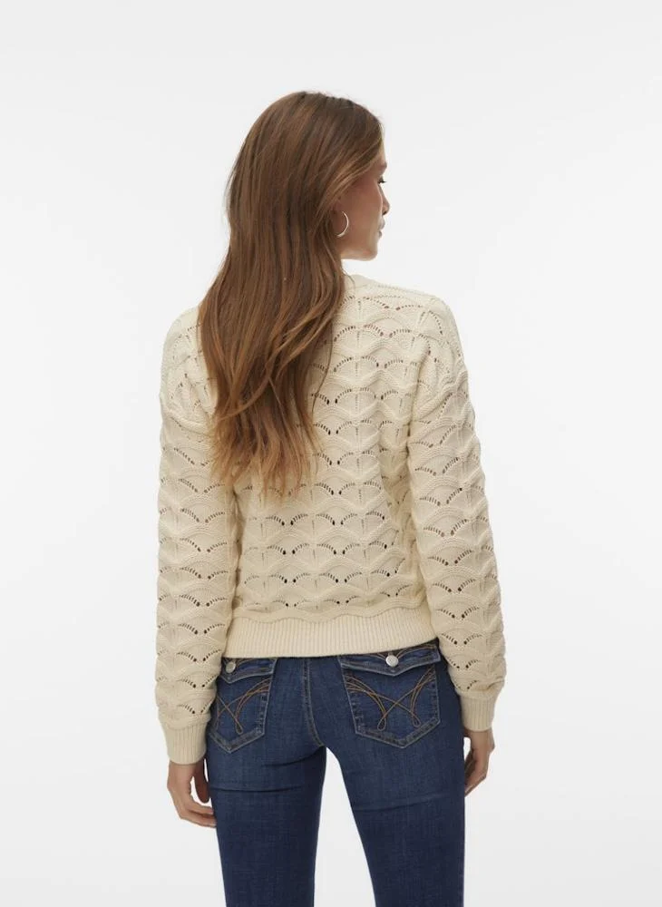 فيرو مودا VMINDIGO Long Sleeve V-Neck Knitted Cardigan