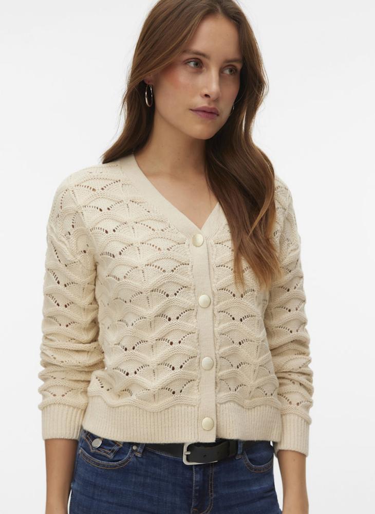 VERO MODA VMINDIGO Long Sleeve V-Neck Knitted Cardigan - Image 1