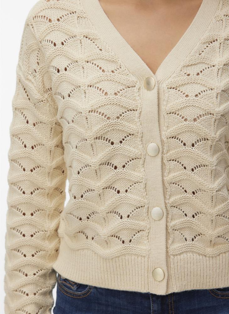 VERO MODA VMINDIGO Long Sleeve V-Neck Knitted Cardigan - Image 3