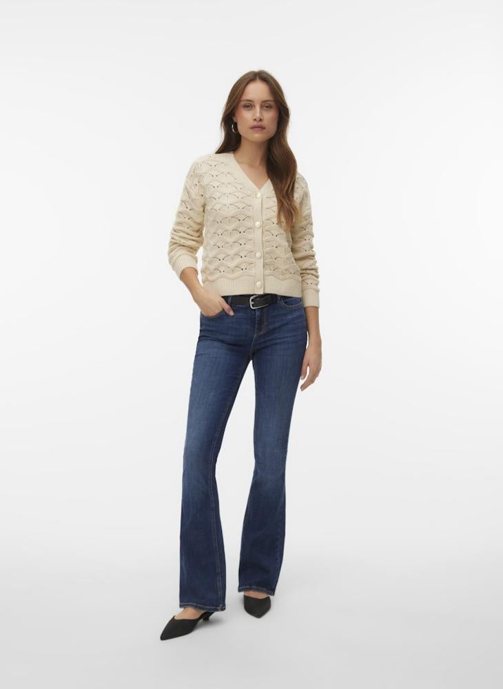 VERO MODA VMINDIGO Long Sleeve V-Neck Knitted Cardigan - Image 4