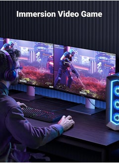 ماركة غير محددة أساسيات كابل عرض DisplayPort إلى HDMI، أحادي الاتجاه، 4k@30 هرتز، 1920x1200، 1080p، مقابس مطلية بالذهب، أسود  - Image 2
