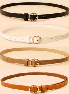 Shein 4pcs/set Women's Multi-color Round Buckle Thin Belt SHEIN  - Image 2