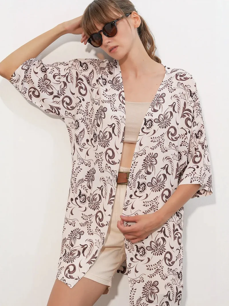 بيغ دارت BDART Long Printed Viscose Kimono