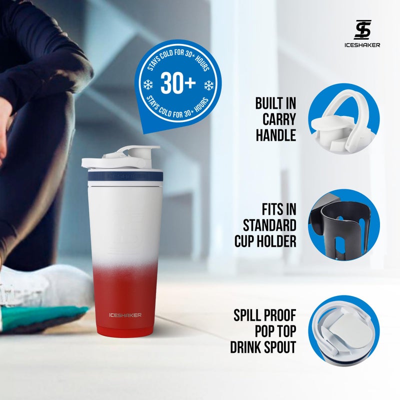 Ice Shaker Insulated Stainless Steel Shaker Bottle | 26oz, Usa | Cold for 30+ Hours | Insulated Cup with Twist-on Agitator | Odor-Free Bottle for Protein Shakes, Water, Smoothies, Cocktails - Image 3