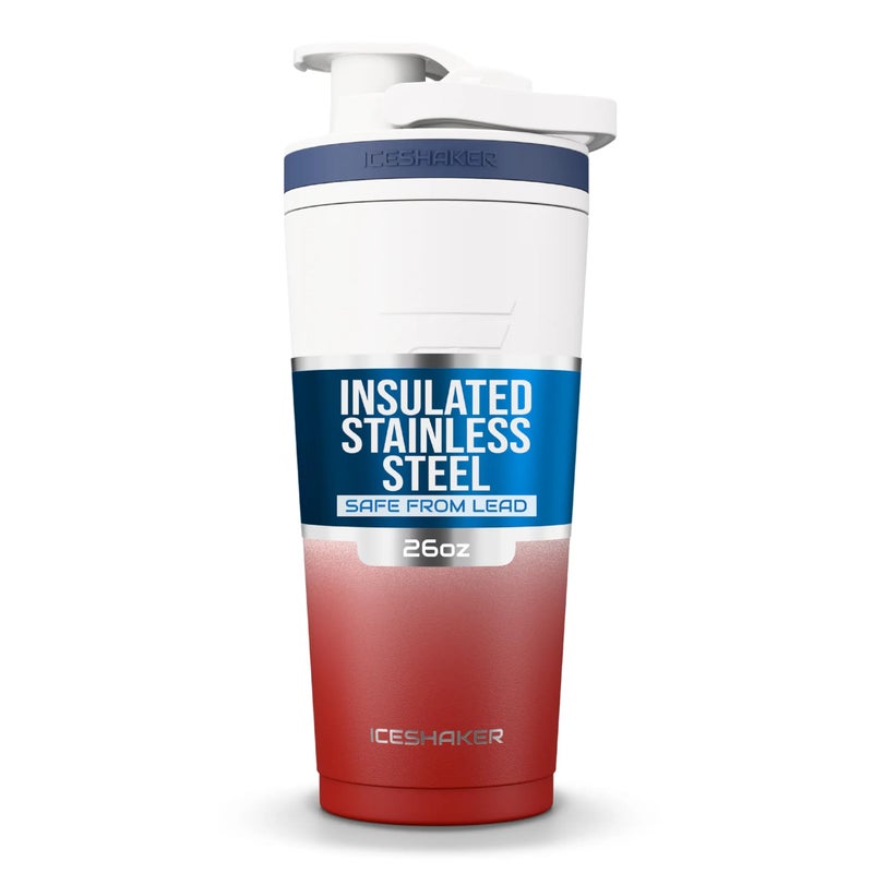 Ice Shaker Insulated Stainless Steel Shaker Bottle | 26oz, Usa | Cold for 30+ Hours | Insulated Cup with Twist-on Agitator | Odor-Free Bottle for Protein Shakes, Water, Smoothies, Cocktails - Image 1