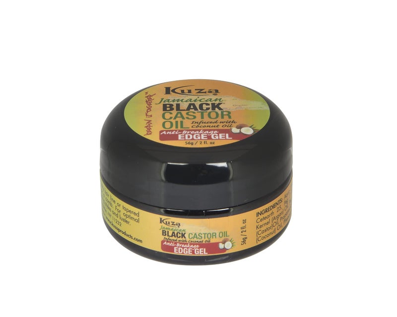 Kuza Jamaican Black Castor Oil Anti-Breakage Edge Gel - Infused with Coconut Oil - for Dry, Fragile Hair, 2 oz - Image 1