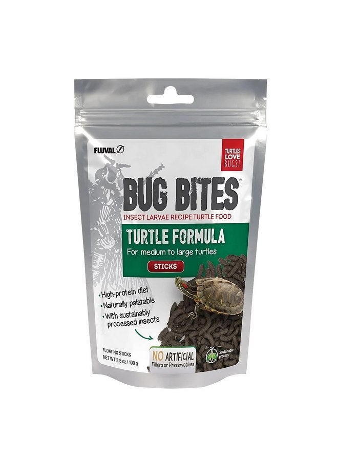 Fluval Bug Bites Turtle Food, Sticks for Medium to Large Sized Turtles, 3.53 oz., A6593, Brown - Image 1