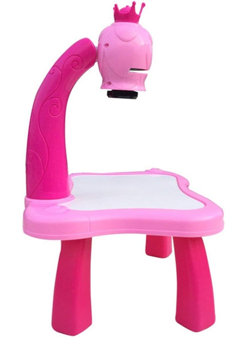 ARGT Kids Learning Desk with Smart Projector – Pink Drawing Table Toy with Light & Music for Creative Educational Play - Image 5