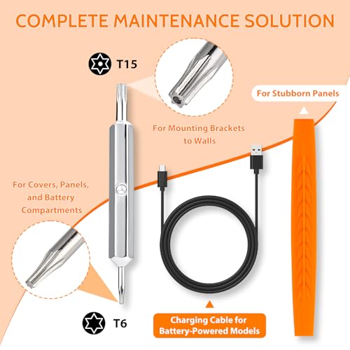 smrtcol Ring Doorbell Screwdriver for ALL Models Ring Video Doorbell 4-in-1 Doorbell Maintenance Kit-Orange - Image 2