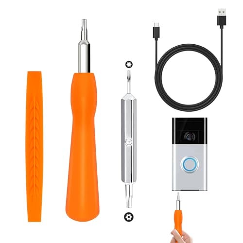 smrtcol Ring Doorbell Screwdriver for ALL Models Ring Video Doorbell 4-in-1 Doorbell Maintenance Kit-Orange - Image 1