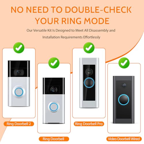 smrtcol Ring Doorbell Screwdriver for ALL Models Ring Video Doorbell 4-in-1 Doorbell Maintenance Kit-Orange - Image 3