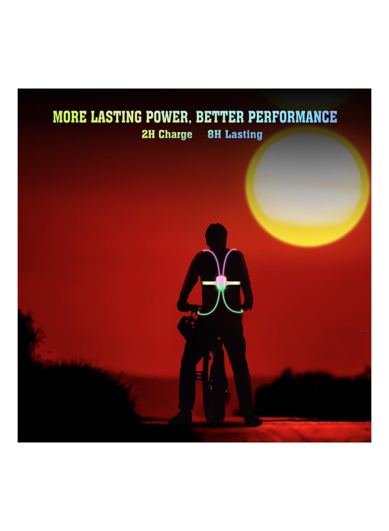 SOLARAE LED Reflective Running Vest with Front Light - High Visibility, Lightweight, Anti-Slip Safety Gear for Outdoor Sports. Rechargeable Light, Available in Multiple Colors for Any Outfit. - Image 5