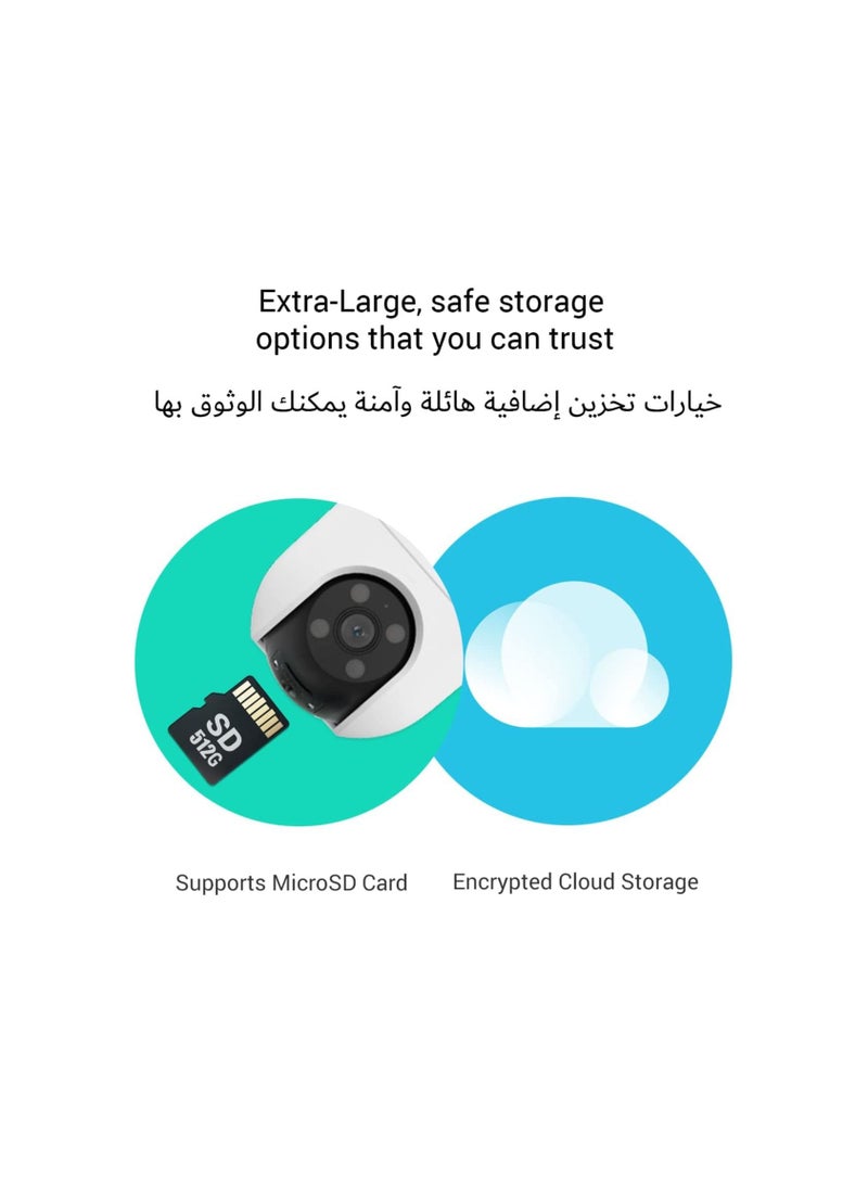 H8c Wi-Fi  Smart Home Security Camera White plus memory card 128 - Image 4