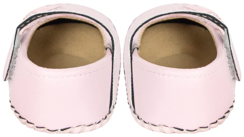Neska Moda Baby Girls Synthetic Leather Hook & Loop Loafer Booties/Shoes For 0 To 6 Months (Pink)-BT909 - Image 3