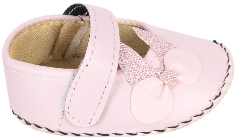 Neska Moda Baby Girls Synthetic Leather Hook & Loop Loafer Booties/Shoes For 0 To 6 Months (Pink)-BT909 - Image 2