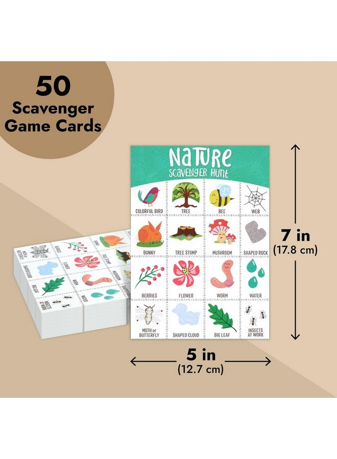 Juvale 50 Pack Nature Scavenger Hunt Cards For Kids Outdoor Find And Seek Camping Game Sheets - Image 5