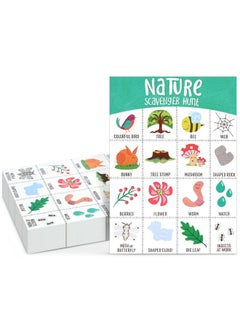 Juvale 50 Pack Nature Scavenger Hunt Cards For Kids Outdoor Find And Seek Camping Game Sheets  - Image 1