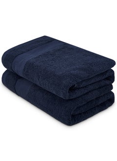 Aten Homeware ATEN Homeware Supreme Egyptian Cotton Bath Towel Set – 2 Piece Set with 2 Extra Large Bath Towels 70 x 140 cm, Ultra Soft, Highly Absorbent, OEKO-TEX Certified, Made in Egypt - (Navy) - 2 PIECES  - Image 1